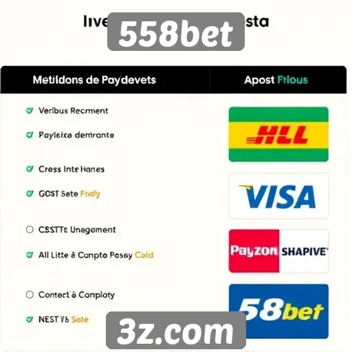 Métodos de pagamento disponíveis no 558bet são variados